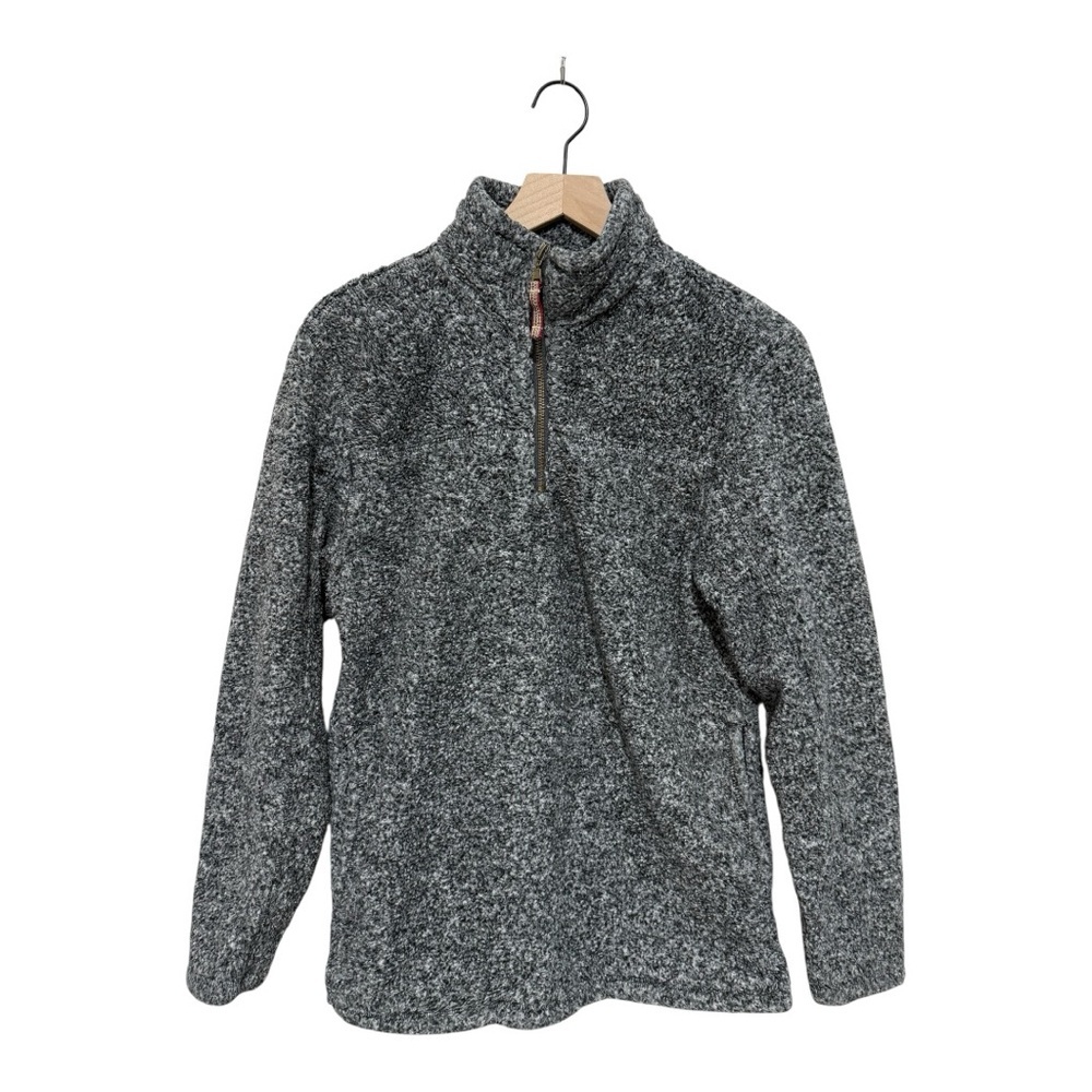 Alpine Sherpa Gray Fleece Pullover Quarter Zip Jacket Size Small